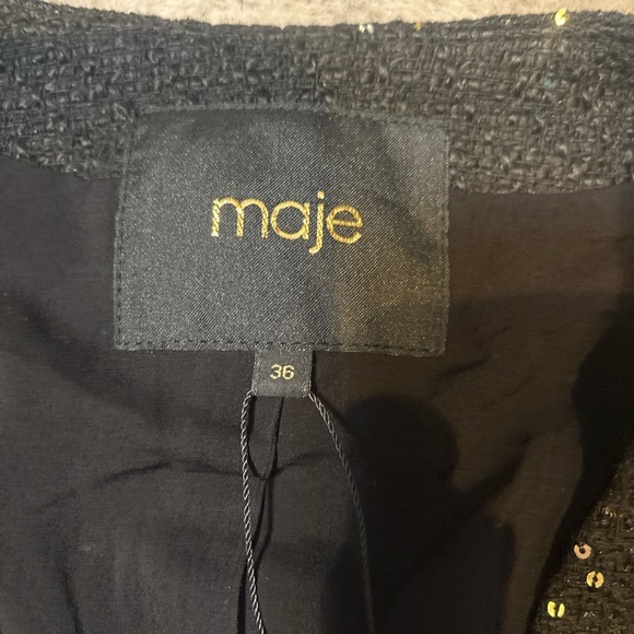 Maje Black and Gold Sequin Vest NWT - Picture 3 of 7
